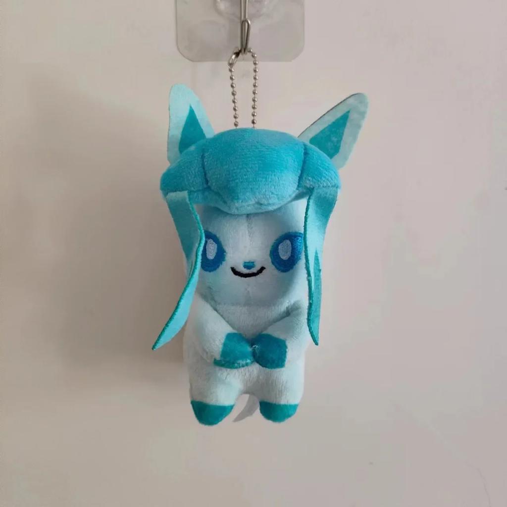 10pcs/set EeveeGlaceon SylveonLeafe Plush 10cm Soft Pendant Doll Toy Keychain Christmas Halloween Birthday Gift