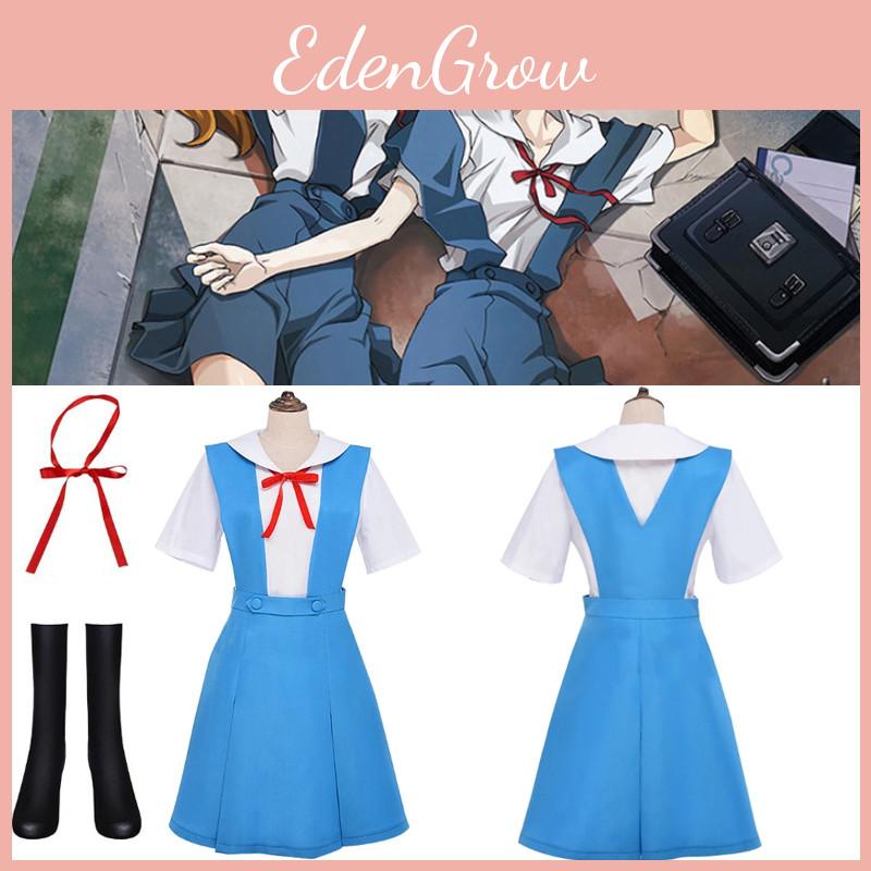 Anime Gko Ayanami Rei Asuka Langley Sohryu School Uniform Cosplay Costume