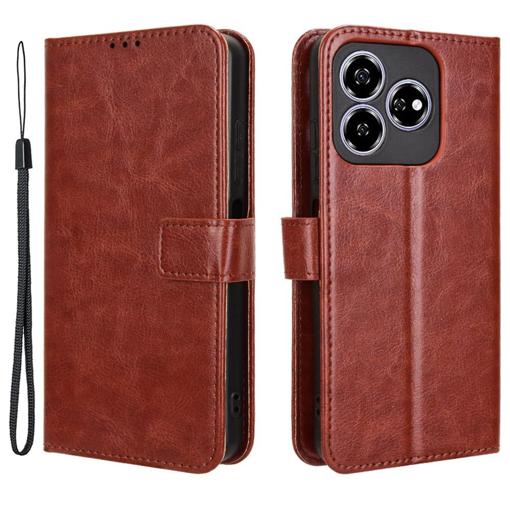 For ZTE Axon 60 (ZTE Blade V60) Leather Phone Case Wallet Crazy Horse Texture