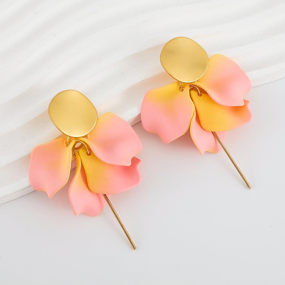 

Pinkdudu Модные серьги-капли с лепестками роз, серьги-цветы из смолы с градиентной окраской, женские украшения PD2380