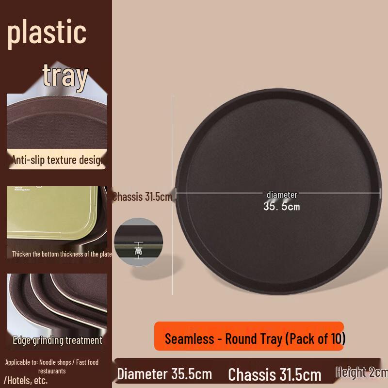 Homeglen Anti-Slip Plastic Serving Tray