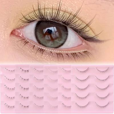 Clear Band Lower Eyelashes Soft Manga Bottom Lashes Under Eye Lashes  for DIY Eyelash Extension
