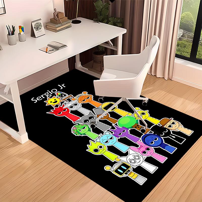 Custom personalization Sprunki themed Print Area Rug - Soft, Washable Non-Slip Indoor Mat,Living Room,Home&Office Decorative Rug