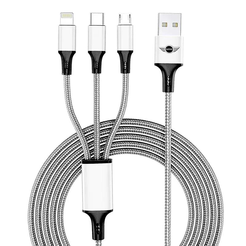Cars R56 For BMW MINI New Car 3 In 1 Fast Charging Cord For iPhone Huawei USB Type C For BMW Mini Cooper R56 R50 R53 F56 R60 201