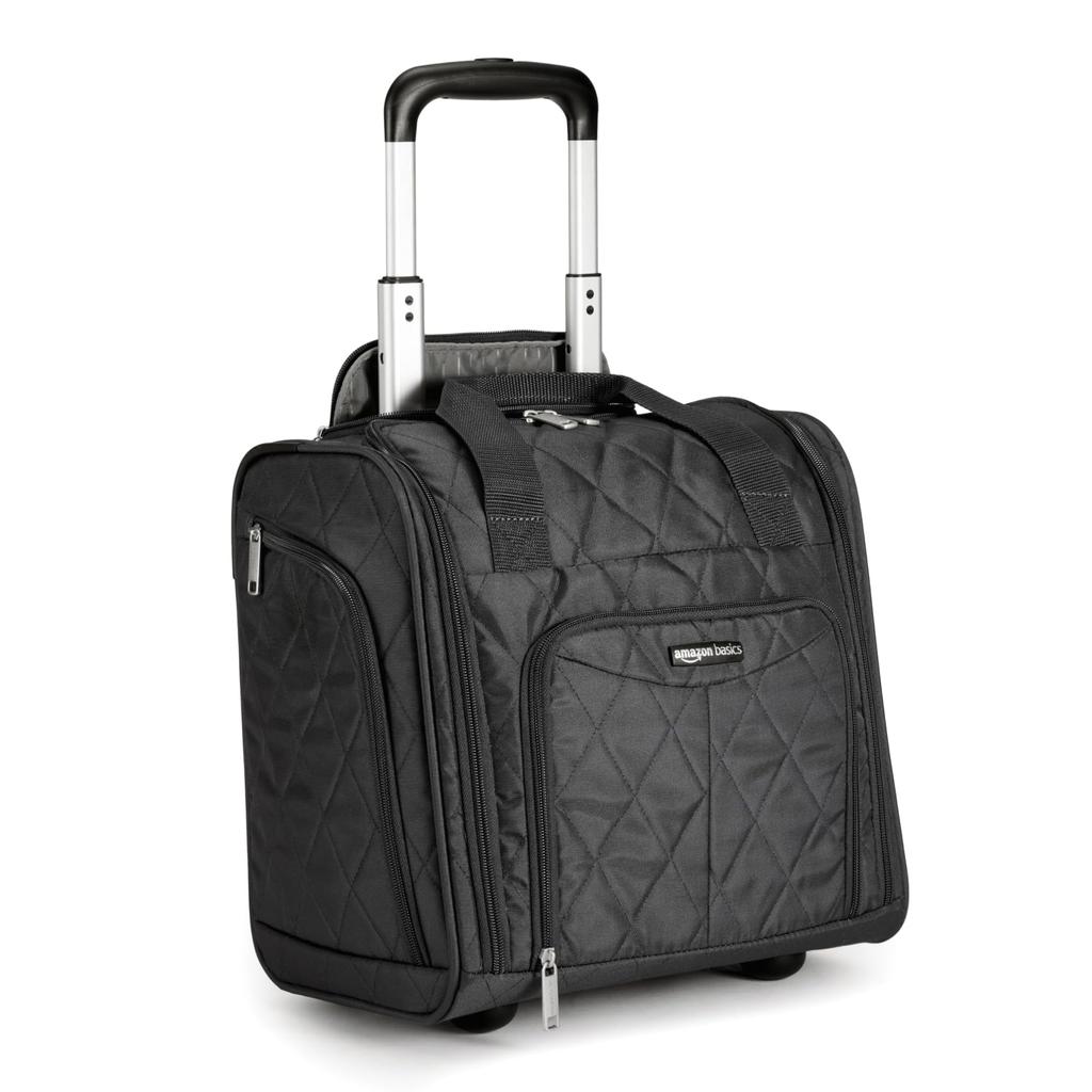 Amazon Basic Carry Bag, Under-Seat, Black Quilted, One Size