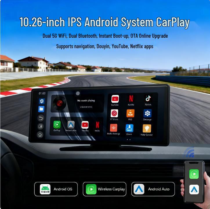 

10.26 Wireless CarPlay & Android Auto Navigator with Dual Bluetooth & WiFi WiFi without Rear Pull