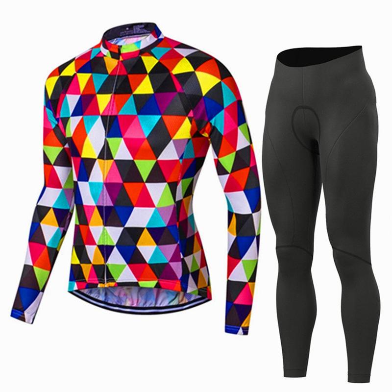 Cycling Suit Spring and Autumn Long Sleeve Suit Men's Mountain Bike Equipment Cycling Suit Suit