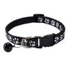 Paw Print Pet Collar with Bell, Multiple Colors Available