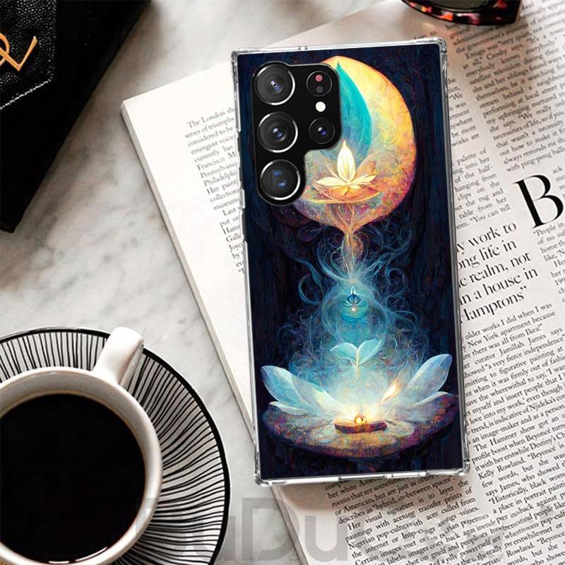 Buddhist Fire Lotus Cover For Samsung Galaxy S23 S22 S24 S25 Ultra S21 Plus S20 FE Phone Case S25Edge S10 + Print Coque Galaxy A