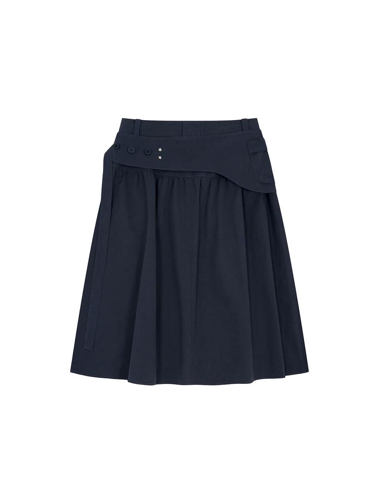 TUOMIO Washed Belt Bag Skirt [Navy]