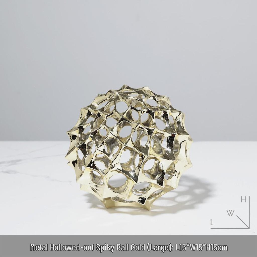 Modern Minimalist Metal Honeycomb Ball Ornament for Home and Office Decor