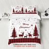 3pcs Merry Christmas Themed Pattern Bedding Set Christmas Tree for Teenagers and Adult's Bedroom a Christmas Gift