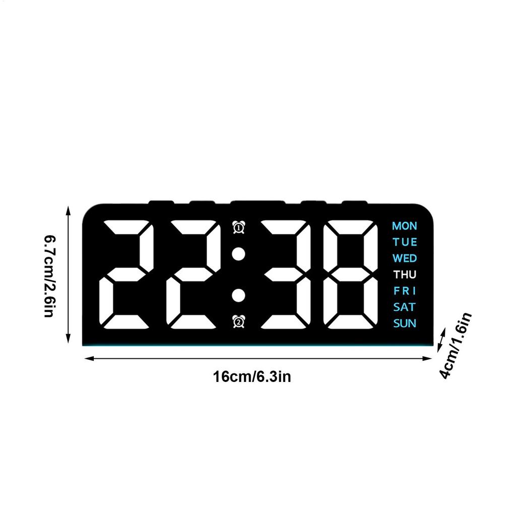 Digital LED Alarm Clock Desktop Table Clock Night Light with Time Temperature Display Backlight Snooze Clock Modern Decor
