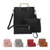 Korean Creative European And American Simple Cat Iron Handbag Three-piece Set Soft Pu Material