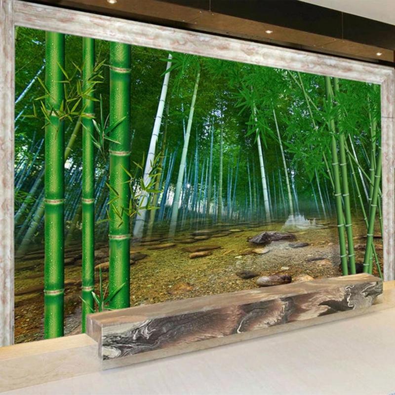 

Custom Photo Wallpaper 3D Nature Landscape Bamboo Forest Mural Living Room TV Sofa Bedroom Home Decor Papel De Parede Wallpapers 200 cm(W) x 140 cm(H)