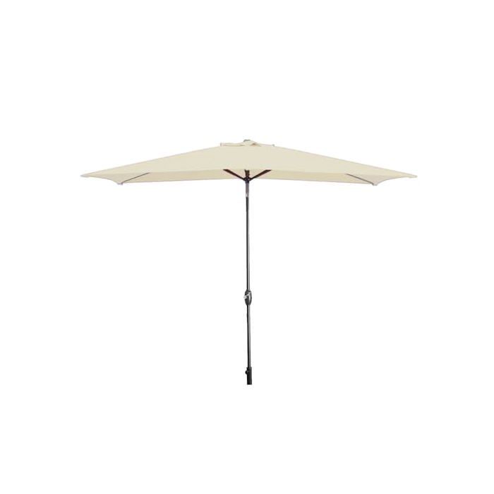 Parasol rectangulaire - MARBUENO SUMMER - 200x300 cm - Beige - 8 baleines en acier - Toit type cheminée