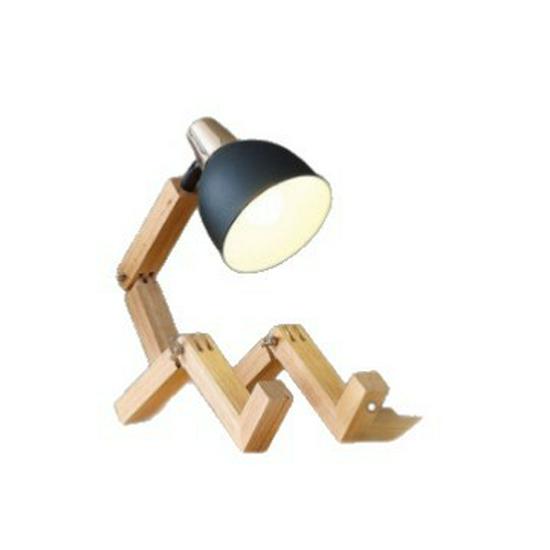 Verstellbare Holz-Augenschutz-Schreibtischlampe für Arbeitszimmer & Schlafzimmer