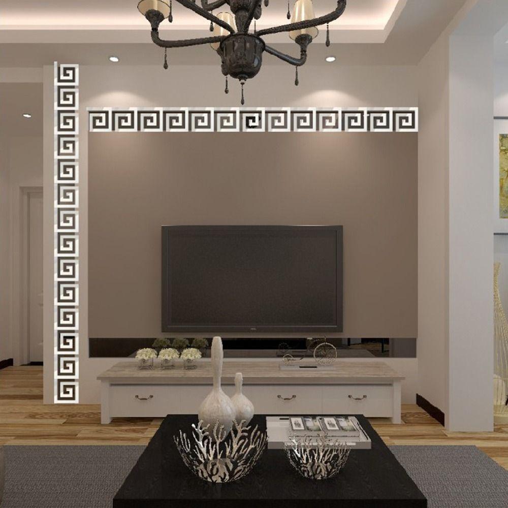 10pcs 3D Mirror DIY Wall Sticker 10x10/5x5/16x16cm Edge Strip Corner Line  Home Decoration