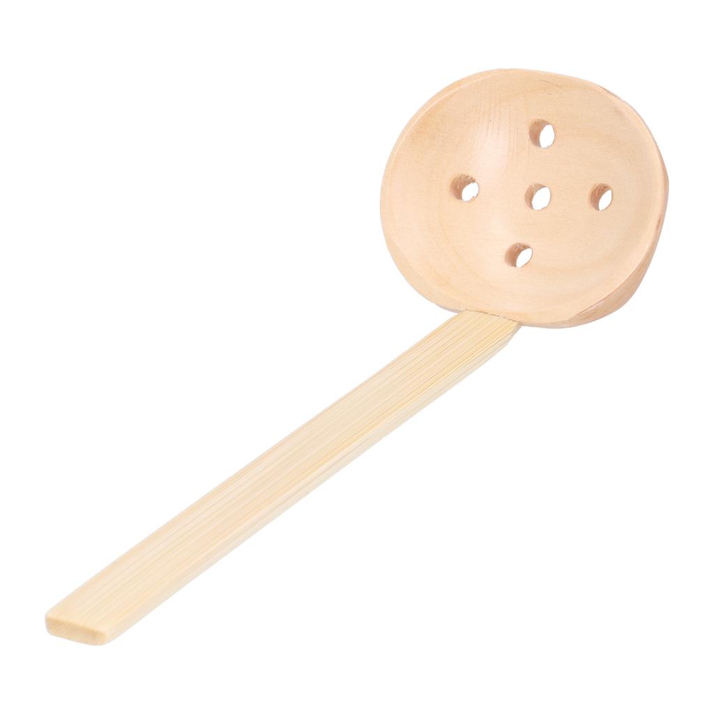 Utensili in Legno Cucchiaio da Zuppa per Hot Pot Cucchiaio Forato con Manico Lungo per Cucinare in Casa Scolapasta