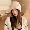 Wool Wool Hat Women's Autumn and Winter Tide Metal Standard Knitted Cold Hat Versatile Loose Thickened Warm Stack Hat