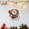 Santa Claus Stickers for Window Glass 3D Wall Sticker, Christmas Decal, Realistic Breaking Through The Decals Home Decor Effect, Self-Adhesive Festive