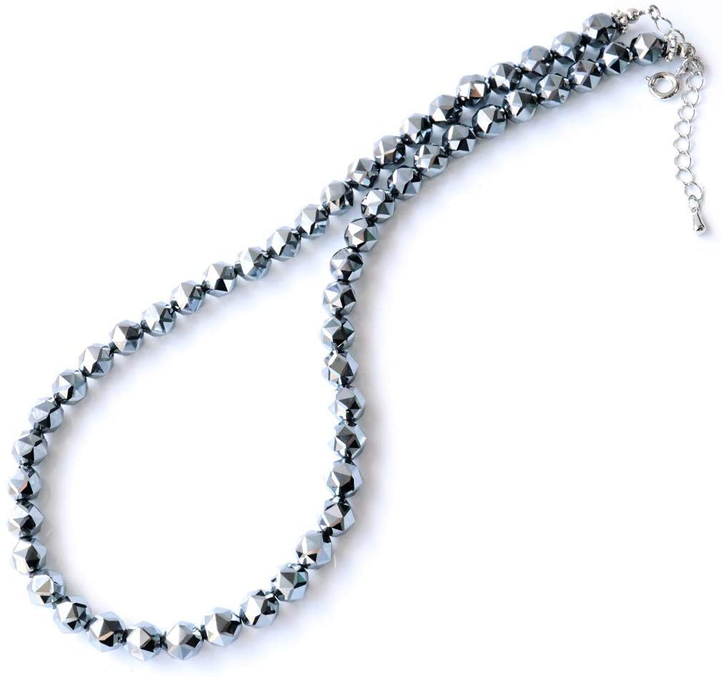 [GOLD STONE] Terahertz Crystal Necklace, Star Cut, 8mm, 50cm Long, Adjustable by 5cm