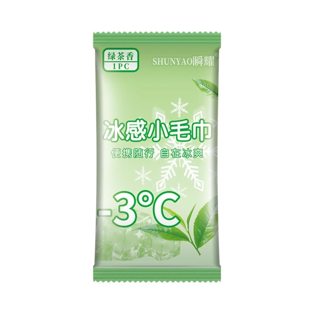 Disposable Cooling Towel Breathable Instant Cold Towel New Sweat Wipes  Outdoor Sports Green Tea