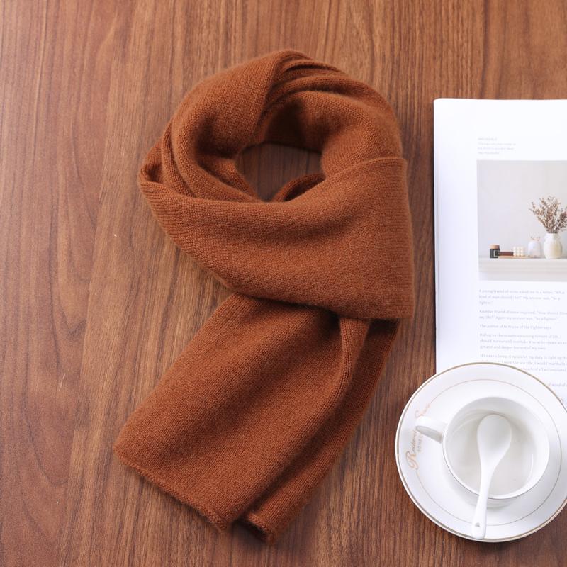 2025 Winter New Fashion Solid Color Cahsmere Scarf Women Outdoor Keep Warm Soft Men Solid Color Wool Knitted Long Scarves 160*26