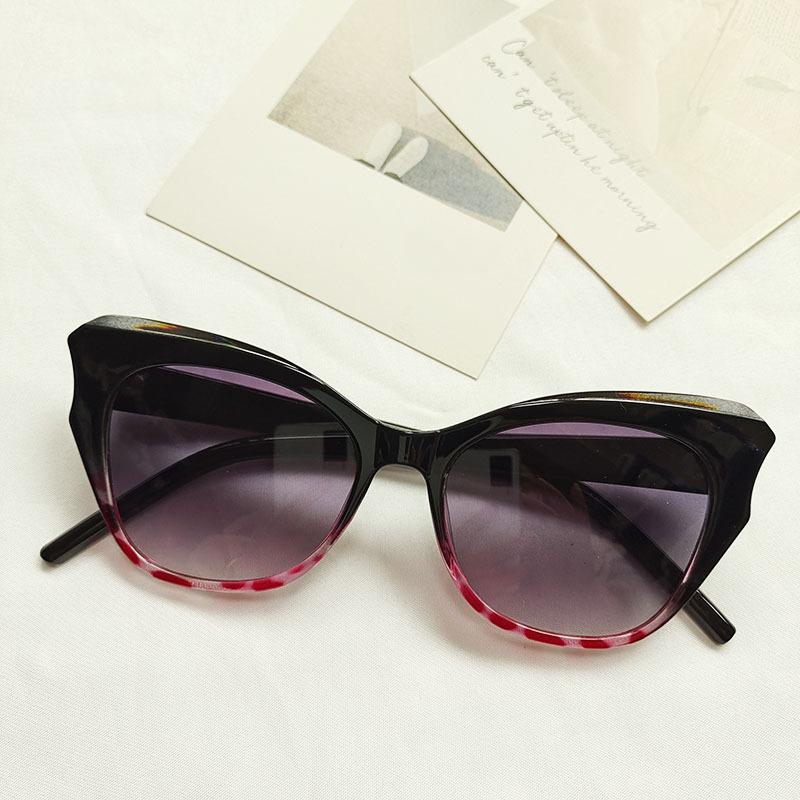 Women Cat Eye Sunglasses Leopard Gradient Vintage Fashion Retro Sunshade Glasses for Ladies Travel
