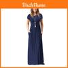 Elegante Abito Maxi da Sera Boho da Donna a Manica Corta Taglie Forti Delight