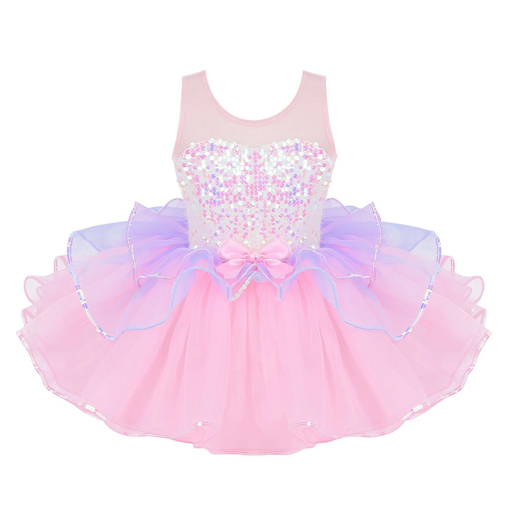 Kinderen Meisjes Pailletten Mouwloos Ballet Dans Jurk Tutu Rok Leotard Ballerina Danskleding Kostuums