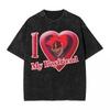Harajuku Cotton Oversized TshirtMen Short Sleeve TeesAlastor I Love My Boyfriend Summer Loose Washed Tops TShirt
