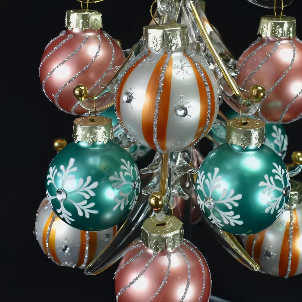 Four Cart Cute Handmade Glass Crafts [Pastel Tree] X 6-Piece Set