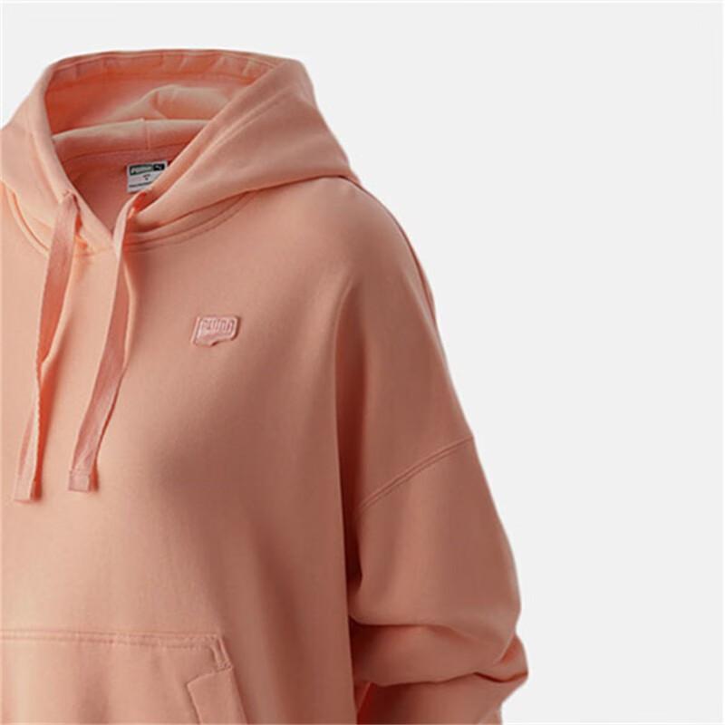 Puma Solid Color Loose Fit Pullover Long Sleeve Casual Hoodie Women Hoodies Beige 531439-26