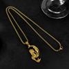 European American Versatile Personalized Necklace Men's Stainless Steel Trendy Creative Design Mermaid Moon Titanium Accessories