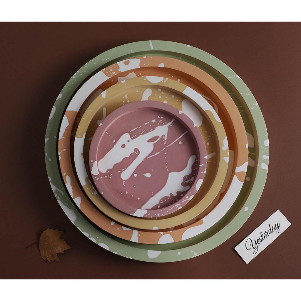 Round Silicone Tray Mold Silicone Planter Mold Fruit Tray Molds Soft Flexible Mold Crystal Silicone Jewelry Dish Moulds