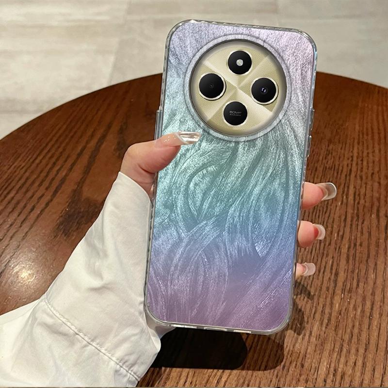 

Чехол с текстурой градиентного ледника для iPhone 16 Pro Max Samsung A56 A16 S24 S25 Xiaomi Redmi Note 14 13 Pro 14C Huawei Honor 400 200 Lite Противоударный чехол Honor X8a 5G розовый