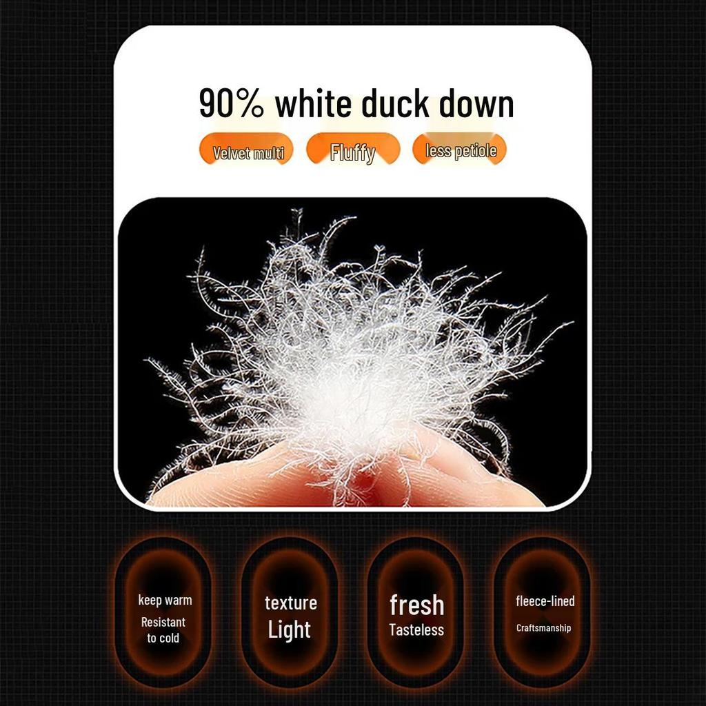 Men's Windproof Hooded White Duck Down Puffer Jacket - Thick, Warm, Casual Winter Outerwear