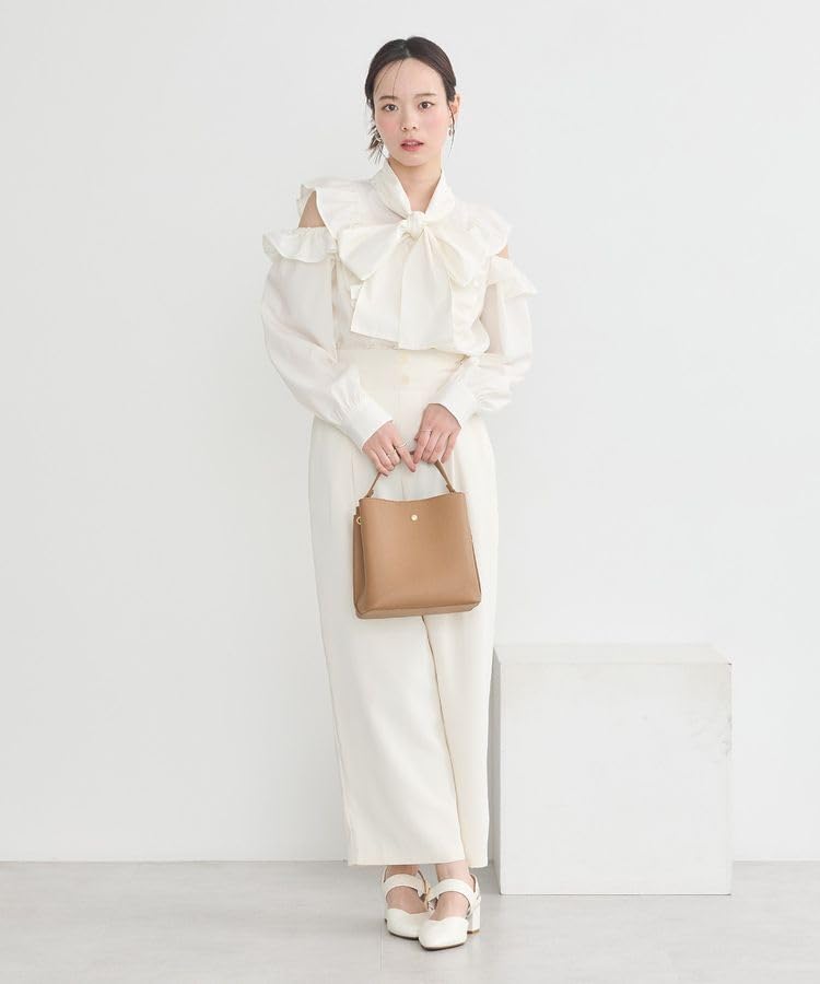 Music Casual Ribbon Ruffle Blouse for [Earth & Ecology] Women, Off-White