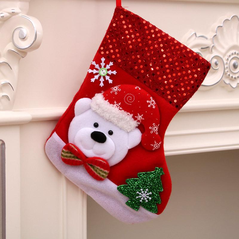 Old Man Christmas 3D Stocking Gift Bag and Decoration