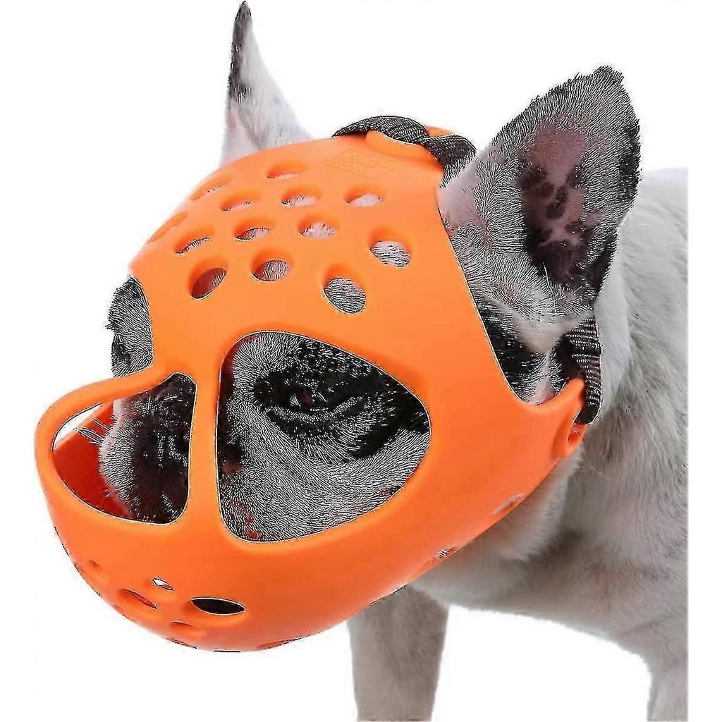 Kurzschnauzen Hunde Maulkorb - Weicher Silikon Atmungsaktiver Bulldoggen Maulkorb zum Beißen, Kauen, Lecken 2025
