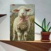 Vintage Sheep Pink Bow Metal Wall Sign 8x12 Inch Durable Plaque Home Decor