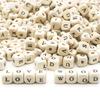 Letter Wooden  Randomly Mixed Alphabet Beads 8/10MM Eco-Friendly DIY Wood Round Loose Beads for Jewelry Makeing