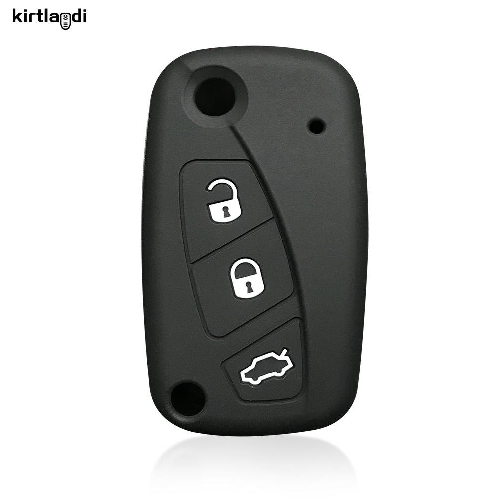 Silicone Car Key Case Cover Accessories for Fiat Punto Panda Idea Grande Punto for Citroen Jumper 2007 Flip Key Holder Keychain