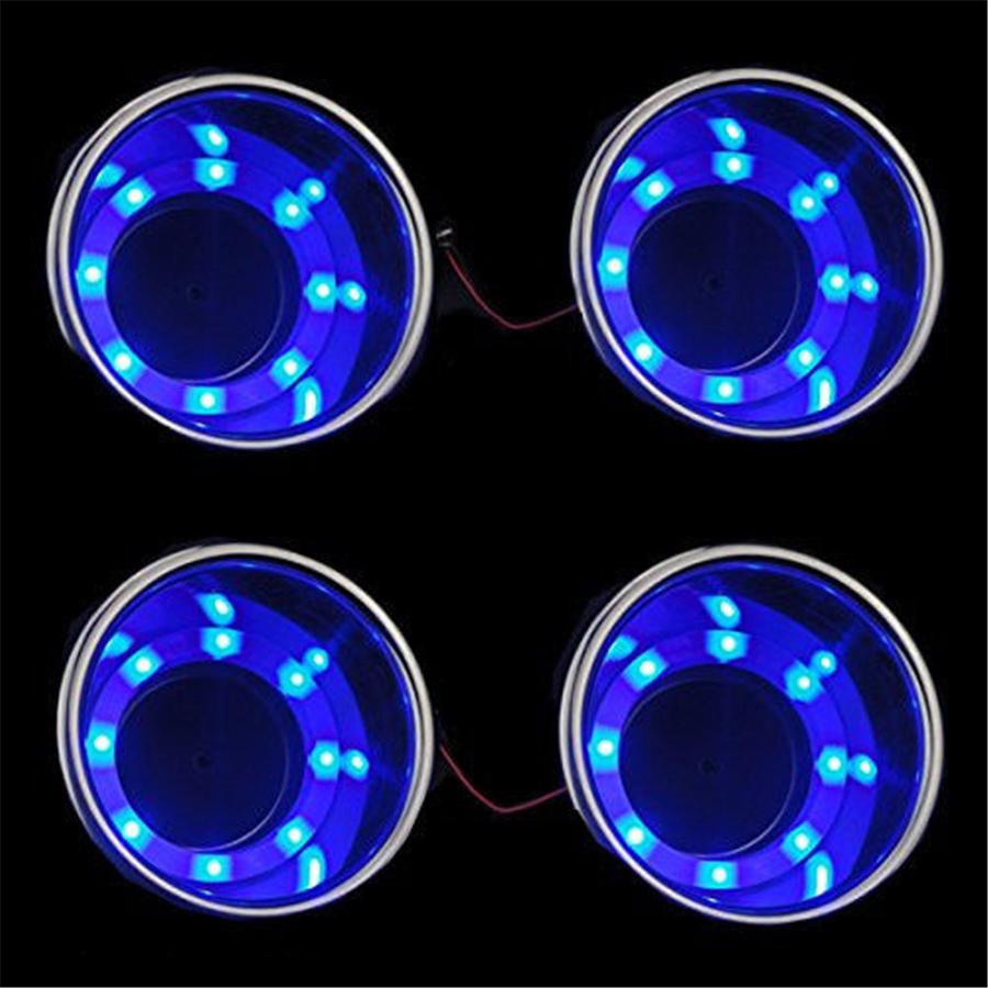 4Pcs Car Boat Marine Blue LED Light Showing SS Cup Bottle Holder Mount US Stock