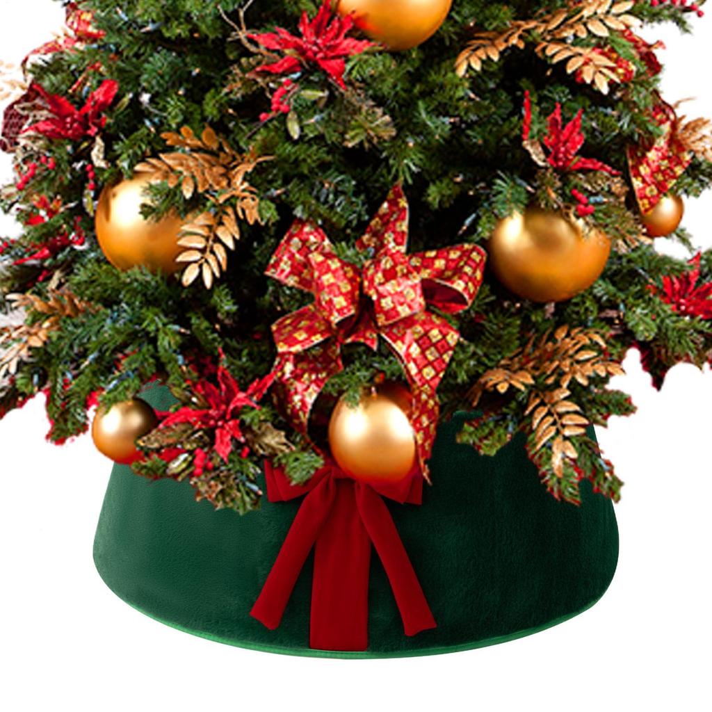 60cm Weihnachtsbaumkragen Faltbarer Plüsch Weihnachtsbaum Schleifenrock Weihnachtsbaumkorbkragen Für Wohnzimmer Schlafzimmer Wohnung
