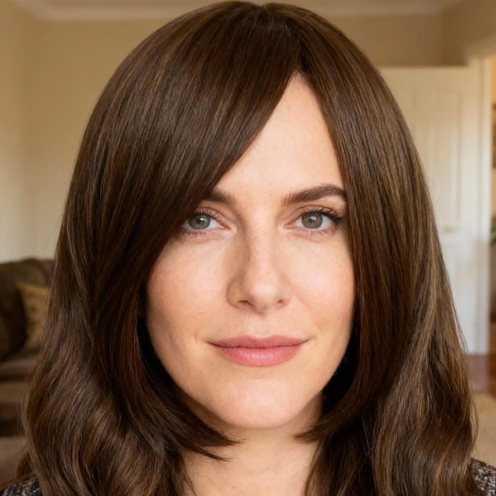 80cm Long Curly Brown Cosplay Wig Natural Looking Comfortable Synthetic Lace Wig for Daily Wear Weekend Trip & Lolita Dress-up