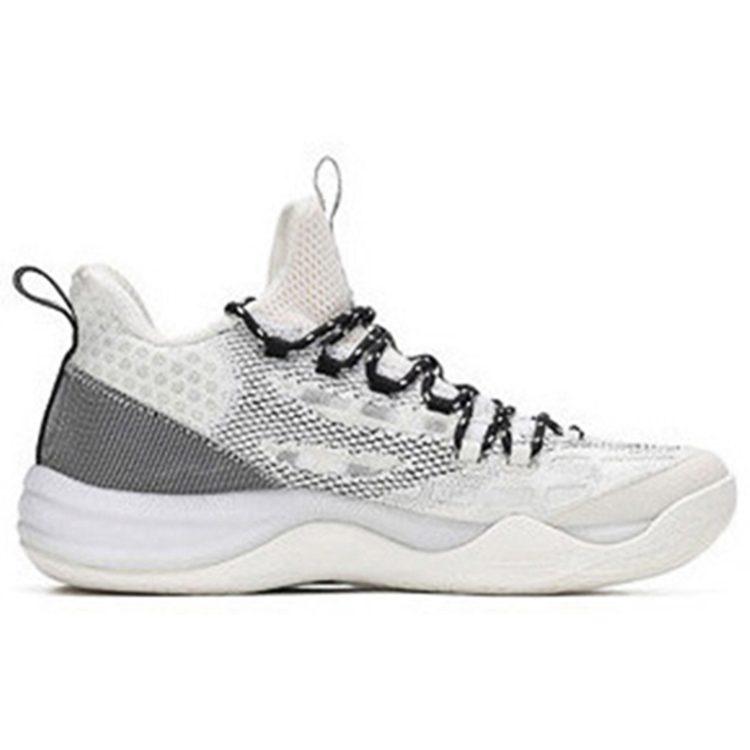 361 Q Stretch Sports Cushioning Slip Resistant Abrasion Resistant Low Top Basketball Shoes Men's White 572021109-4