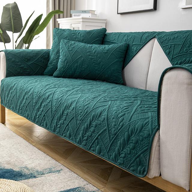 

Jacquard Sofa Seat Covering Four Seasons Universal Solid Color Sofa Protector Cushion Towel Living Room Decoration Dust Resist Furniture 70x70cm