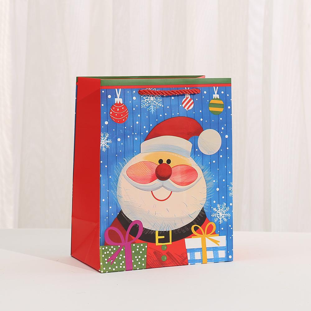 StoBag, Santa Claus Gift Bags, Happy Christmas, for party supplies, Packing Candy Goodies, Reusable Paper, 6/10pcs